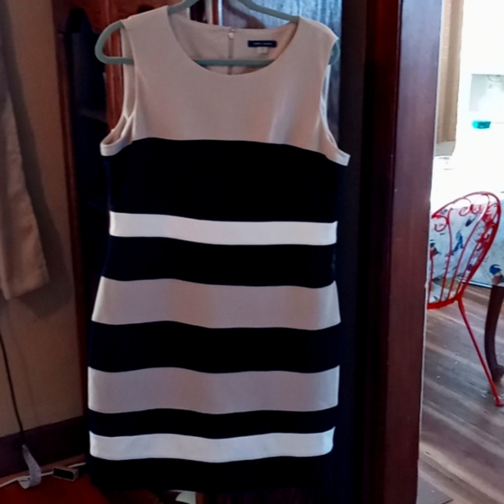 Dress, size 16 beige and black